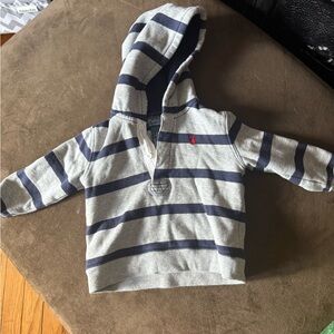 Polo by Ralph Lauren Kids Striped Gray and Blue Hoodie
